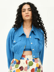 Deep Space Crop Jacket JACKETS Rias Jaipur